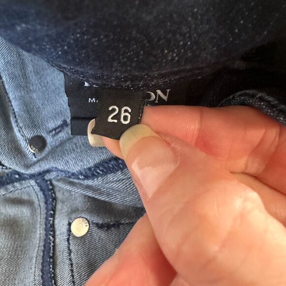 Hudson Collin Dark Blue Wash Low Rise Electric Clover Skinny Denim Jeans Size 26 - Picture 11 of 16